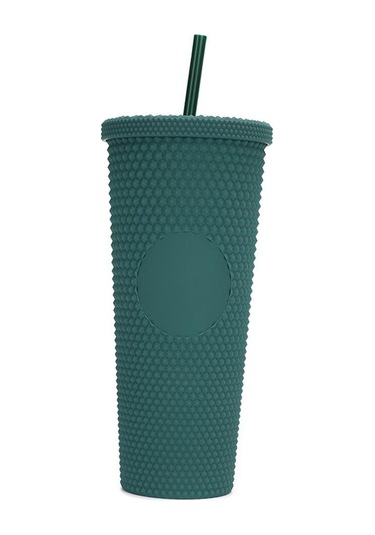 Koyu Yeşil 710ml/24oz Büyük Kapasiteli Su Bardağı Tamamen Çivili Mat Tumbler Geniş Açılımlı Sızdırmaz Kapaklı