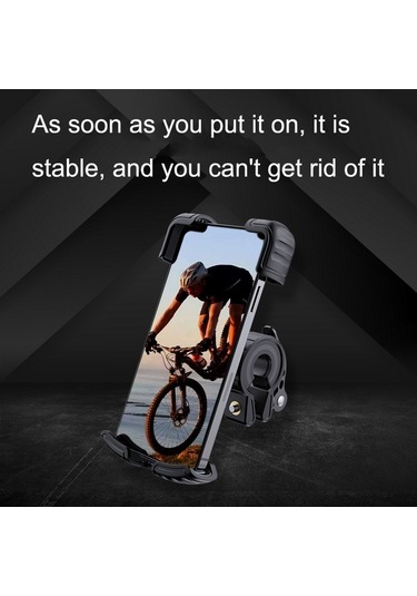 Yys-443-1 Bisiklet İtme Tipi Cep Telefonu Navigasyon Braketi Siyah Siyah