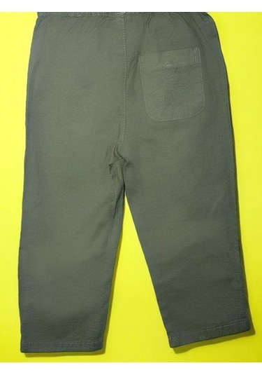 Erkek Bebek Keten Beli Paçası Lastikli Pantolon-15708 Yeşil