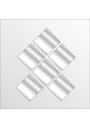 Geometrik Parçalı Kare Cam Boy Banyo Duvar Lavabo Aynası 50X65Cm