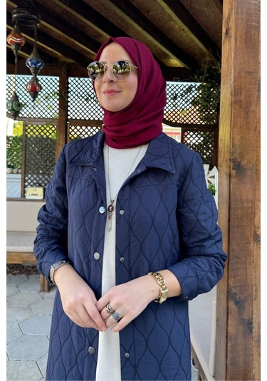 Rabia Şamlı Elmas Kapitone Kap Lacivert Çok Renkli