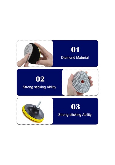 13 Adet 4 İnç Elmas Parlatma Pedleri Seti, Taşlama Parlatma Kiti