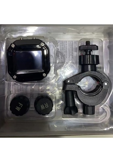 Xuweiwei Ynf Motosiklet Tpms Siyah 2 Dis Sensor Lcd Ekran Lastik Basinc Sicaklik Izleme Alarm Usb Sarj Dayanikli