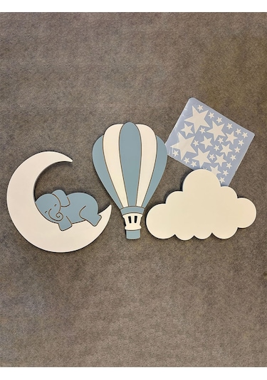 Bugybagy Ayıcık Bulut Balon 56'lı Sticker Seti Mavi Renkli