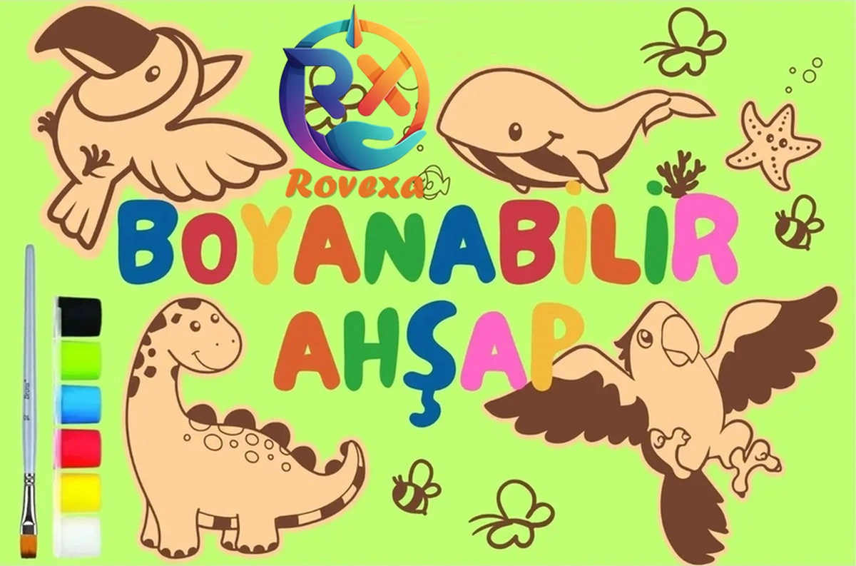 Ahşap Boyama Oyuncak Aktivite Yaz Okulu Kreş Kurs Anaokulu Etkinlik Sanat Seti 12li