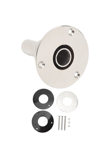 Lemestar 316 Paslanmaz Çelik Gemi Exhaust Bağlantı Elemanı - 22mm Boru Soketi, Siyah Yalıtkanlı, Deniz Ortamı İçin Dayanıklı