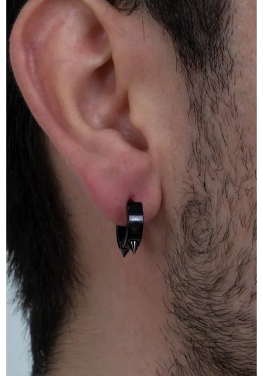 Çivili Geçmeli Unisex Erkek Kadın Çelik Küpe 3 MM 3 Renk Mse3