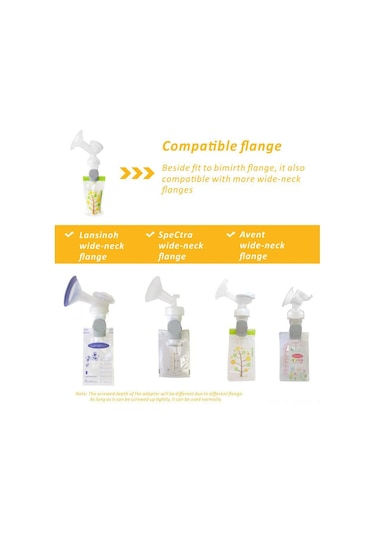 Yaleker "bimirth Anne Sütü Saklama Torbası Adaptörü - Lansinoh/spectra/avent Pompaları İçin Pratik Klips 1 Adet "