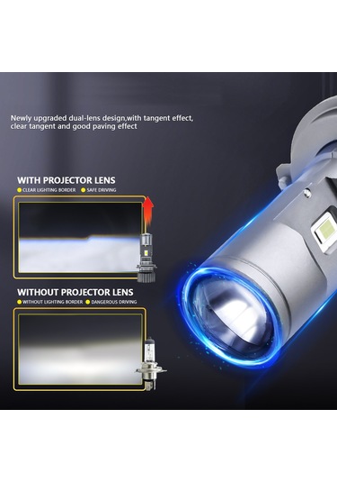 Honmex H4 Tipi 90w 6000k Gri Led Far Ampulü, 25000lm Parlaklık, Ip68 Su Geçirmez, 30000+ Saat Ömür, Çift Paket