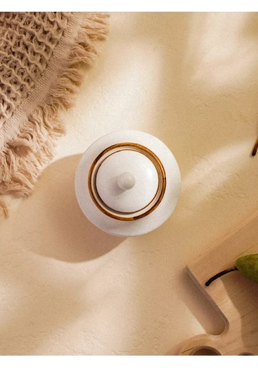 Sl Home Şekerlik Kapaklı Beyaz Porselen 300 Ml 201385708 Beyaz