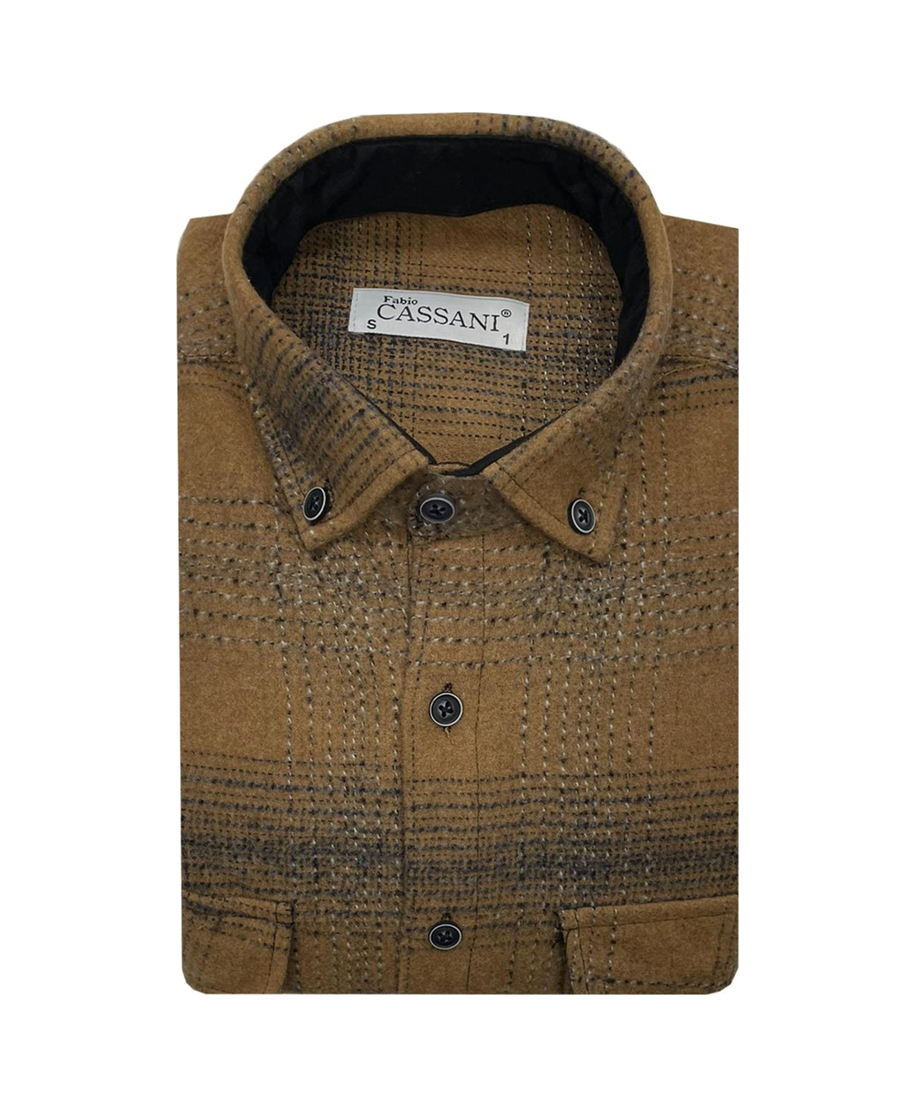 Fabio Cassani Erkek Kışlık Hakiki Oduncu Gömleği - 7403 Gri