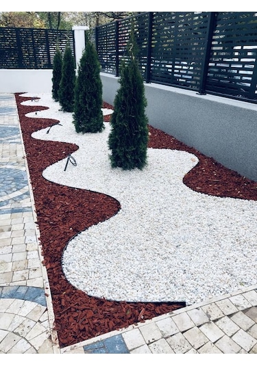 T-May Beyaz Dolomit Taşı - Bahçe Süsü, Ve Akvaryum Dekorasyonu Için Dere Çakılı 25 Kg 1-2 Cm