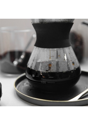 Springsun Borosilikat Cam Filtresiz El Coffee Maker, Çift Katlı Paslanmaz Çelik Filtre, Silikon Kılıf Isıya Dayanıklı, 400ml Diğer