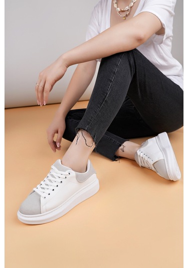 Luis A Costa Lc109 Beyaz Gri Süet Kadın Sneaker Renkli