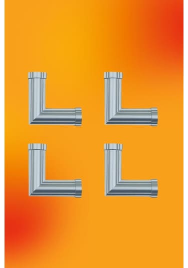 Gümüş L Köşe Motif 4 cm 4 Adet