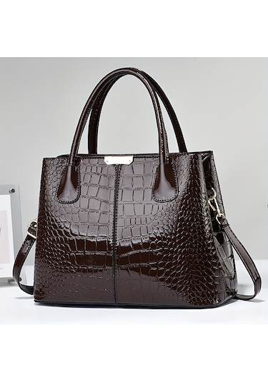 Trendy Timsah Desenli Tote Çanta