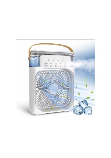 Ls18 3 Kademeli Su Spreyli Parfüm Hazneli Masaüstü Vantilatör Fan Beyaz