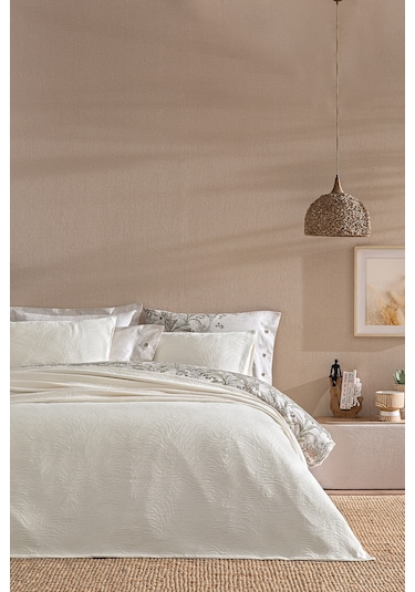 Puffy Arch Çift Kişilik Yatak Örtüsü Seti - Bej