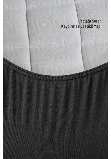 Micro Kapitone Fitted Full Kenar Su Sıvı Geçirmez Alez Kömür Grisi