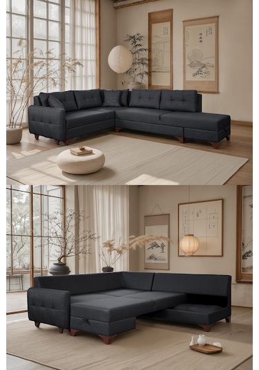 Eymense Cloft Köşe Koltuk Antrasit