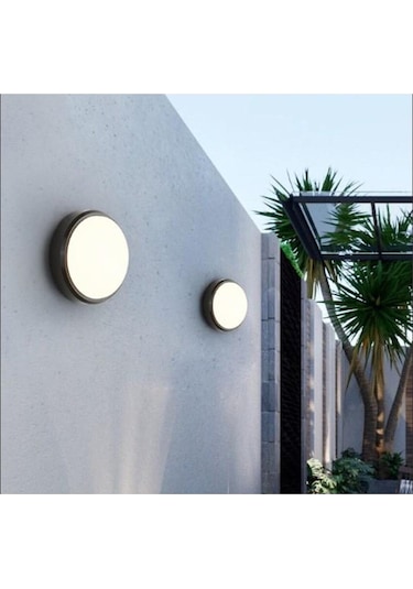 Banyo Tavan Lambası Artos 20w Yuvarlak Siyah Balkon Lambası 6400k Beyaz Led Işık Teras Duvar Lambası Siyah