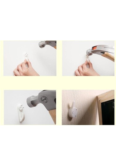 Suntek Plastik Sert Duvar Kancası Resim Çerçevesi Asma Kancası Ve Çivi Seti 20 Adet Çok Renkli