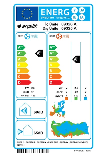 Arçelik 09325 A 9.000 BTU Ekolojik Inverter Split Klima