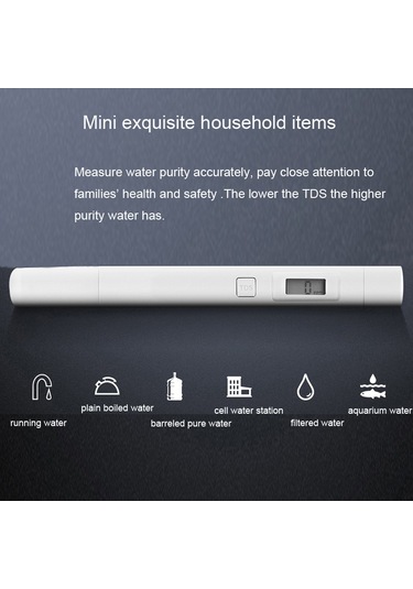 Xiaomi Süper Doğru Mini Zarif Kullanımı Kolay Su Saflık Test Cihazı Su Kalitesi Tds Test Cihazı Beyaz