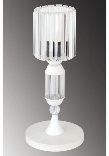 İstanbul Avize Kristal Taşlı Beyaz Kasalı Y-15 Beyaz Taş Kafalı Abajur