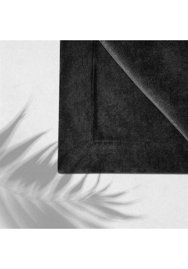 Kadife Dokulu Masa Örtüsü Siyah Rengi-643