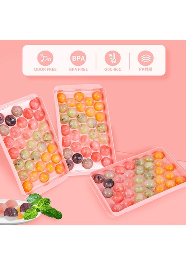 Geeroyoo 10'lu Set Silikon Buzluk - 33 Hücreli Kapaklı, Hızlı Buz Yapımı, Pp+tpe Malzeme, Pembe Çok Renkli