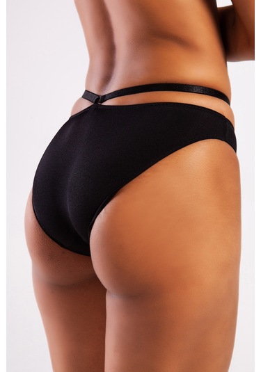 Golshan Gorbus Mini Slip, Kadın Micro Bel Şeritli Siyah Renkli Külot Çok Renkli