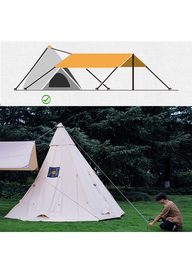 Leezsing Kamp Çadırı Ve Tente Bağlantı Seti - Geniş Kullanım Alanı Ve Yağmura Dayanıklı Kamp Aksesuarı Haki