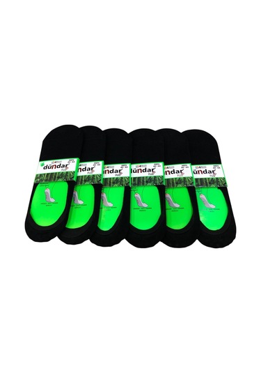 6 Lı Dündar Erkek Bambu Dikişsiz Koku Yapmayan Silikonlu Babet Çorap Plus 40-44 No Siyah