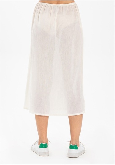 Jüpon Şile Bezi Pamuk Uzun Etek Astarı Tam Boy Jipon Krem Krm