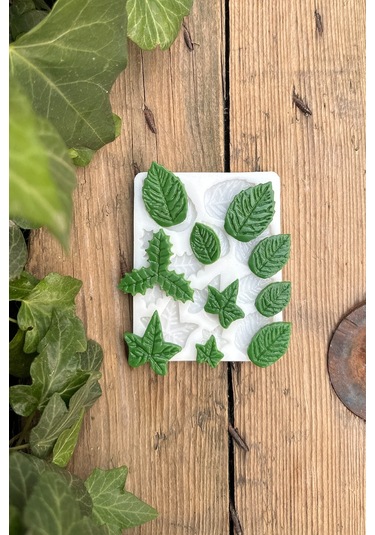 Yaprak Onlu Mum Kalıbı Silikon