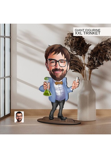 Bk Gift Kişiye Özel Öğretmen Karikatürlü Büyük Boy Ahşap Biblo-8 Arkadaşa Hediye , Sevgiliye Hediye, Kişiye Özel Biblolar Kobitmeyen137536 Bk Gift