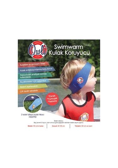 Owli Swimwarm Kulak Koruyucu Yetişkin Siyah-Siyah