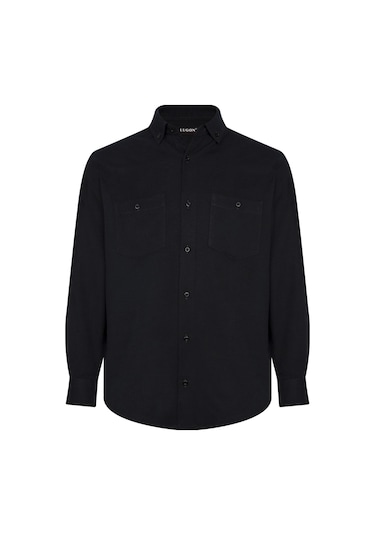 Lugon Klasik Kışlık Pamuk Kaşmir Görünümlü Erkek Gömlek Lacivert