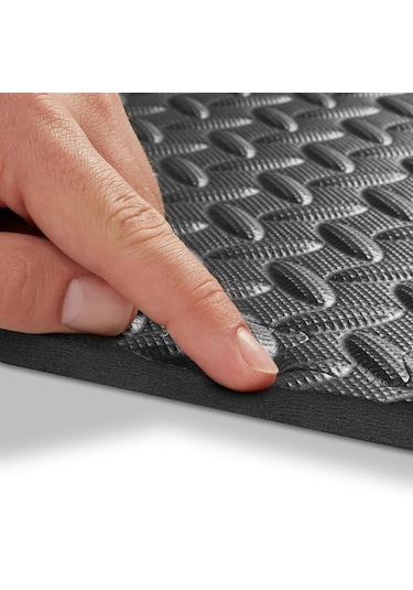 12 Egzersiz Döşeme Paspası - 12 X 12 İnç Köpük Kauçuk Birbirine Geçen Bulmaca Yer Karoları - Siyah