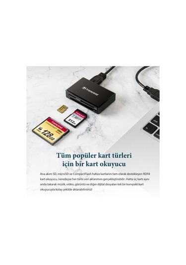 Transcend Ts-Rdf8K2 Rdf8 Usb 3.0 Siyah Kart Okuyucu