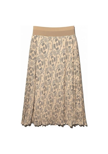 Şifon Beli Lastikli Etek 95 Cm - 38-50 CAMEL