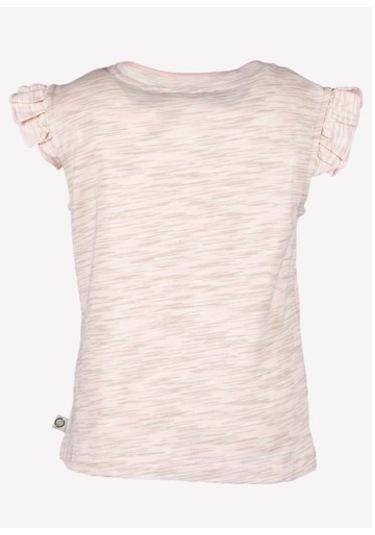 Kız Çocuk Yazlık Fırfırlı Organik T-Shirt Pembe