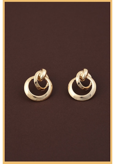 Kadın Gold İç İçe Halka Küpe seti Çok Renkli