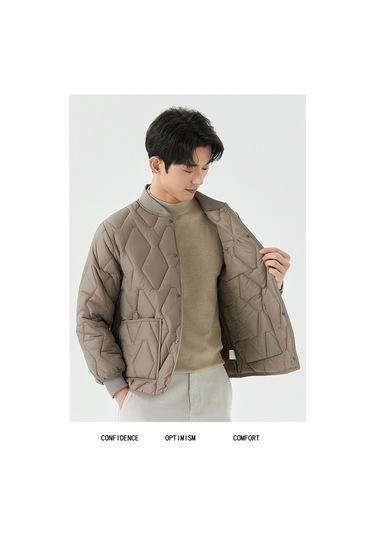 Kışlık Büyük Beden Kalın Polar Sıcak Uzun Kollu Erkek Pamuklu Ceket Haki