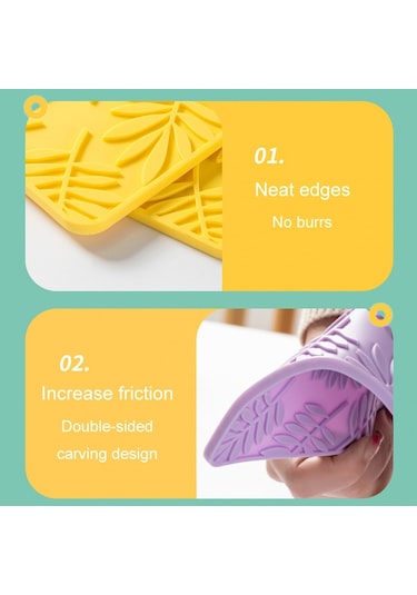 Sones 9.5cm Ev Tipi Kare Silikon Isı Yalıtım Matı Mutfak Yüksek Sıcaklığa Dayanıklı Pişirme Matı Sarı