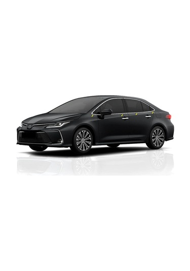 Toyota Corolla Cam Kenar Alt Çıtası Kromu 8 Parça 2019+