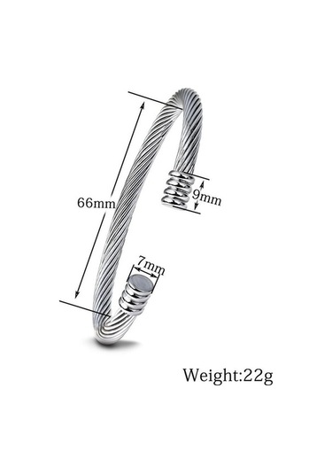 Novahub Altın 2 Tonlu Kablo Bileklik - Basit Ve Moda - Geometrik Tasarım - Titanyum Çelik - Ücretsiz Kargo Altın