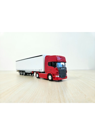1/64 Ölçek Kırmızı Scanıa R730 Tır Maketi 25 Cm Boy