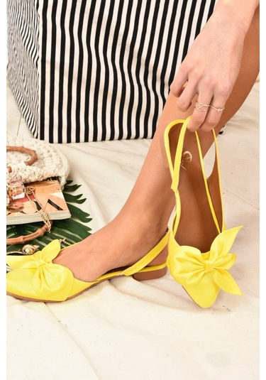 Fox Shoes Sarı Kumaş Kadın Babet H726809004 Sarı